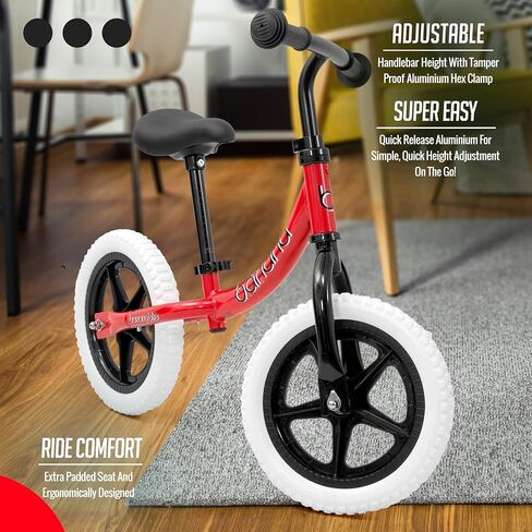 banana bike GT Balance Bike - Lightweight No Pedal Push Bike for Toddlers Ages 2-4 - Adjustable Handlebar and Seat, Aluminum Frame, Air Tires - Ideal Training Bike for Kids - Red, 33x18x24 Inches in Saudi Arabia
