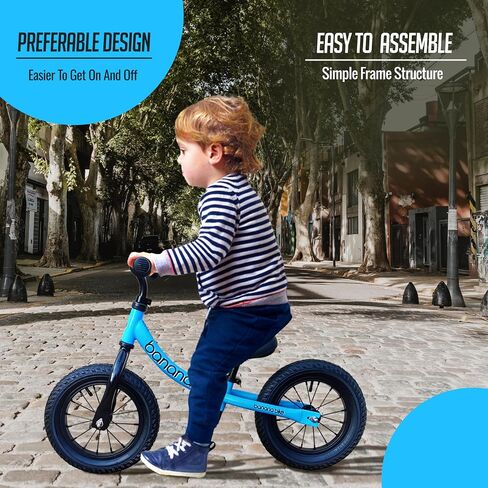 banana bike GT Balance Bike - Lightweight No Pedal Push Bike for Toddlers Ages 2-4 - Adjustable Handlebar and Seat, Aluminum Frame, Air Tires - Ideal Training Bike for Kids - Red, 33x18x24 Inches in Saudi Arabia