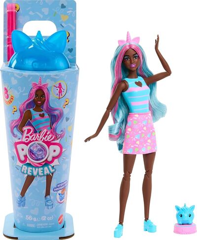 Barbie Pop Reveal Series Doll & Accessories Set, Shakes Series, Scented Bright Bunny Scented Fashion Doll & Pet, 8 Surprises Include Color Change in Saudi Arabia