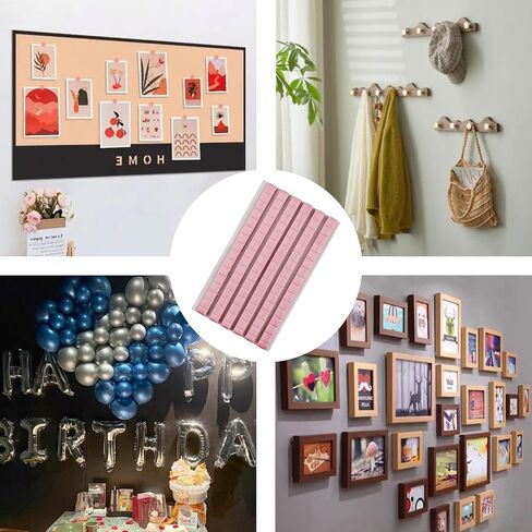 96 Pieces Sticky Tack, Wall Adhesive, Removable and Reusable Mounting Putty for Wall Hanging Pictures, Poster, Museum (96, Pink) in Saudi Arabia