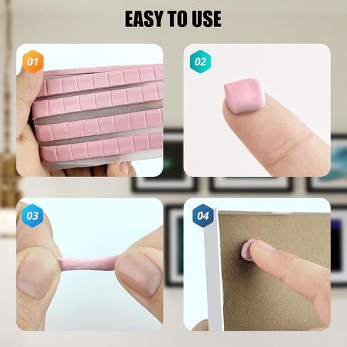 96 Pieces Sticky Tack, Wall Adhesive, Removable and Reusable Mounting Putty for Wall Hanging Pictures, Poster, Museum (96, Pink) in Saudi Arabia