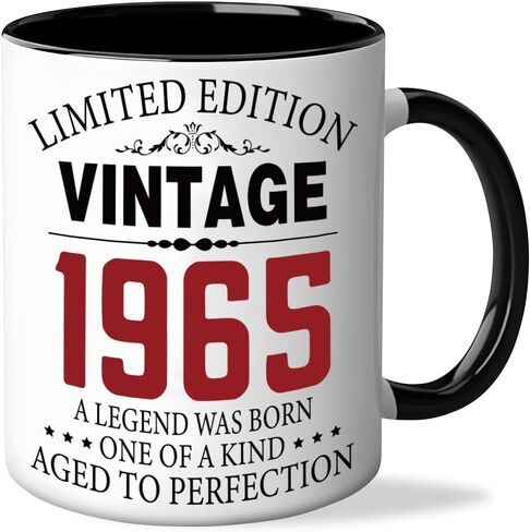Quimoy 60th Birthday Gifts Women Men, 60 Year Old Gift, 1965 Birthday Gifts for Her Him, 60th Gift, 1965 Coffee Mug-11 Ounces in Kuwait