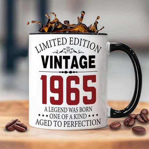 Quimoy 60th Birthday Gifts Women Men, 60 Year Old Gift, 1965 Birthday Gifts for Her Him, 60th Gift, 1965 Coffee Mug-11 Ounces in Kuwait