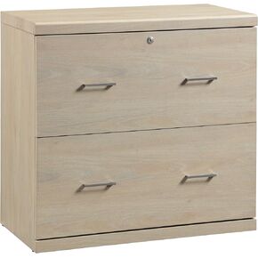 OSP Home Furnishings Alpine 2-Drawer Vertical File with Lockdowel Fastening System, 30 inches Wide, Norwegian Alder Finish