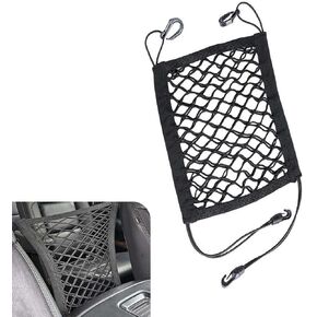 1 PC Car Pront Seat Ingent Net ، شبكة حماية للحيوانات الأليفة المرنة قابلة للسحب ، شبكة حاجز السيارة المزدوجة ذات الطبقات المزدوجة ، شبكة عالمية معظم السيارات (أسود)