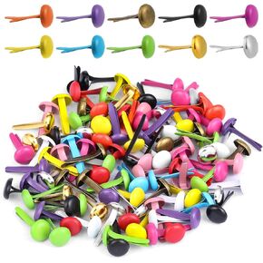 100pcs Mini Brad Paper Hardeners ، Brass Brass Round Rounders Pastel Multicolor Metal Round Brads for Kids Crafts Diy Diy Scrapbooking Office Supplies DIY (0.3 * 0.63inch)