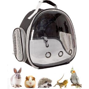 Guinea Pig Carrier Cage, Clear Breathable Small Animal Carrier for Bird Bunny Bearded Dragon Rat Hamster