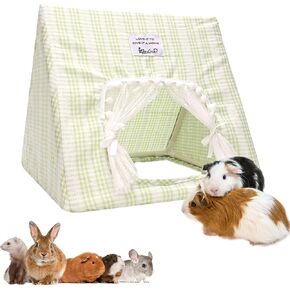 Jenvd Guinea Pig Hideout Large with Curtain, Machine Washable Bunny Hideout in Saudi Arabia