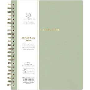 Blue Sky Everygirl Journal ، 6 "× 8" ، غطاء حكيم غير مؤرخ ، ناعم ، سلك السلامة ، مطالبات موجهة للعافية ، الذهن والانعكاس (SAGE)