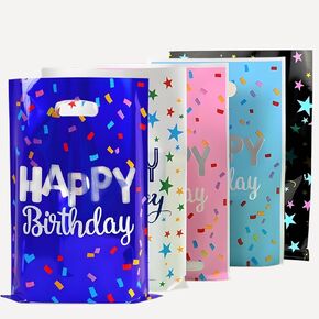 PACKSISTER Durable Plastic Goodie Party Favor Bags with Handles for Birthday, Loot Treat for Return Gifts(20Pcs)