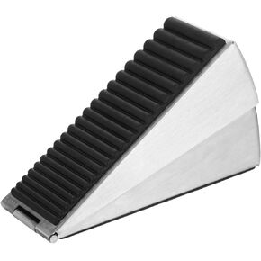 Door Stoppers for Bottom of Door, Adjustable Large Spring Heavy Duty Door Stopper, Tall up to 3" Stainless Steel & Rubber Door Stop Wedge Suits Any Heavy Doors (1, Silver) in Kuwait