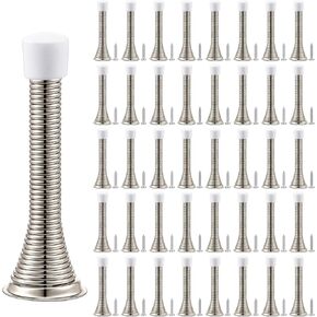 Sadnyy 100 Pcs Spring Door Stopper with Rustproof Screw Rubber Bumper Tips, 3" Flexible Heavy Duty Spring Wall Door Stop Low Mounted Door Bumper for Home Spring Door Stoppers for Bottom of Door