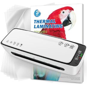 آلة LaMinator 9 بوصة التصفيح الحراري و 20 صفائح تصفيح 8.5 × 11 بوصة أكياس ترفيه حرارية واضحة