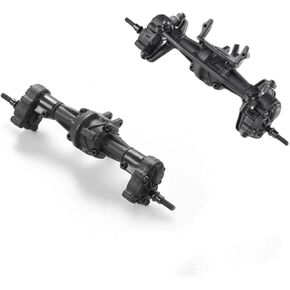 FMS FCX24 RC Car Parts Accessory for 1:24 RC Cars Trucks Spare Parts :Front Axle Assembly+Rear Axle Assembly Set for 1:24 Power Wagon, K5 Blazer, Unimog, Lemur