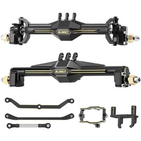 Globact for Trx4M Brass +10mm Axles مع اثنين من حوامل وروابط لترقية 1/18 TRX4M (أسود)