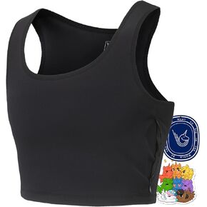 Binder Trans ، LGBTUNICORNS CHEST BINDER ، صديق للبشرة وتنفس ، مع بطاقة عطر 1pc وملصق قوس قزح واحد