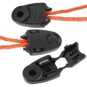 20 Zipper Pull Tabs Cord Ends Tips Premium Nylon Cord End Tips for Paracord Parachute Clips Backpack Quick No Tied Shoelace Triathlon Marathon Running Shoe (Black)