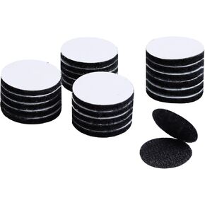 24 Pairs 1 Inch Hook and Loop Dots, Round Adhesive Double Sided Sticky Tape, Self Adhesive Nylon Hook and Loop Fasteners for Home Office DIY Tool Hanging, Black