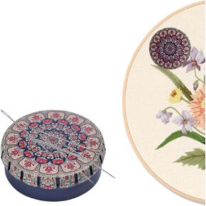 Tin Needle Minders Pins Holdles Edeles Nanny with Magnet Machine Machine Edele Keeper و Cross Stitch Magnet Needlizer Box