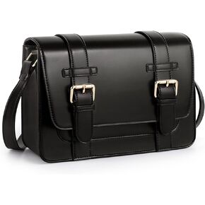 Ecosusi Women's Pu Leather Crossbody Messenger Bag Vintage Satchel Work College Counction Counter Counter Baged مع حزام قابل للتعديل in Kuwait
