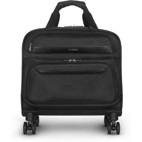 Targus 16" Transit 4-Wheel Rolling Laptop Bag, Lightweight Multi-Compartment Carry-On Rolling Briefcase for Women Men, Laptop Bag on Wheels, Telescopic Handle, Smooth-Gliding Wheels, Black (TBR044GL)