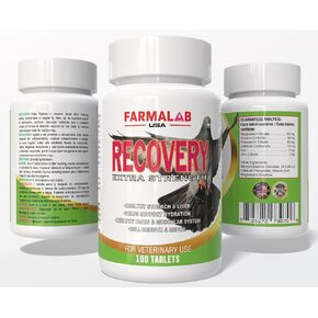 Farmalab Recovery Extra Strength Pigeon Supplement, 100 Tablets, Electrolytes & Vitamins for Training & Competition