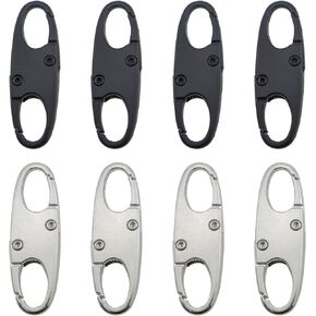 Guifeng 8PCS 1.5 Inch Removable Premium Spring Luggage Zipper Head Figure 8 Buckle Replacement Alloy Mountaineering Key Adjustment Fob Fastener