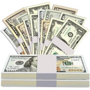 Flyart 350 PCS Prop Money Set for Pretend Play, Play Money Set for Learning, Movie, Magic, Board Game, Party