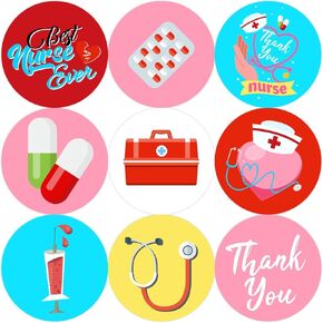 Nurses Week Stickers,162pcs Waterproof Vinyl Inspirational Stickers, Medical Sticker Decals for Water Bottles, Computers, Planner, Envelopes, Nurse Accessories