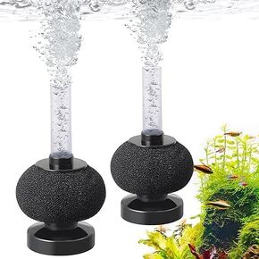 HITOP 3W Dual Outlet Aquarium Electric Air Pump+ 2 Pack 4in Aquarium Bio Sponge Filter
