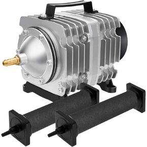 AquaMiracle 1750GPH Commercial Air Pump with 2-Pack Air Stone(8"x1.25")