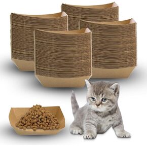 Disposable Pet Food Bowls, Thickened Disposable Pet Bowls, 150pcs Pet Disposable Feeding Bowls for Wet and Dry Food, Kitten, Puppy (9.44in x 6.49in)