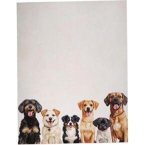 Happy Dogs Stationery Paper - 60 Sheets - Great for Party Invitations, Groomers, Veterinarians, Breeders