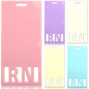 6 PCS RN Badge Buddy Vertical Badge Identification Tags Morandi Color for RN Nurse