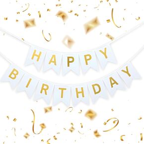 Green Happy Birthday Banner,Dark Green and Gold Birthday Party Decorations Sigh for Birthday Decor,Backdrop Birthday Party Supplies,No DIY for Girls Boys Kids and Women Party Hanging(Pre-Strung,16ft)