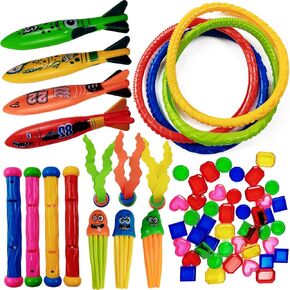 54pcs/مجموعة ألعاب الغوص في حمام السباحة ، ألعاب حمام السباحة للأطفال ، ألعاب حمام السباحة الصغار/الأطفال ، ألعاب السباحة ، ألعاب الغوص - ألعاب البليار