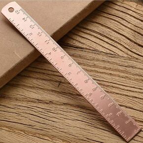 Rose Gold Metal Ruler - أداة الصياغة متعددة الوظائف النحاسية للرياضيات والهندسة | حاكم قياس الدقة مع تصميم مرجعية ، وصياغة مجموعات ، هدية القرطاسية المكتبية