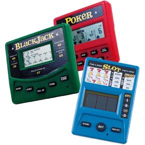LLC Vegas Gambling Electronic Travel Game Pack - Slot Machine, Poker, and Blackjack Handheld Game