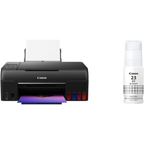 Canon PIXMA G620 Wireless MegaTank Photo All-in-One Printer [Print, Copy, Scan], Black with Canon GI-23 GY AMR