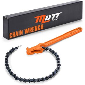 AMERICAN MUTT TOOLS 12 Inch Chain Wrench Heavy Duty – Fits 1-1/2" to 6" Pipes and Filters – Chain Pipe Wrench and Chain Oil Filter Wrench – Heavy Duty Oil Filter Wrench, Large Oil Filter Wrench