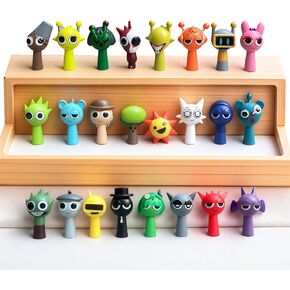 أشكال Sprunki 24pcs - التماثيل التي تعمل بالحيوانات الغامضة الملونة المخصصة للأطفال ، مثالية لمفضلات حفلة عيد ميلاد عيد الميلاد ، مكافآت الفصل ، ألعاب محلية