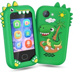 هاتف ذكي للأطفال للبنين - هاتف لعبة للأطفال من 3 إلى 10 ، 2.8 "شاشة تعمل باللمس HD Dual Camera Toddler ، هاتف عيد ميلاد عيد ميلاد Dinosaur هاتف للأطفال ، بطاقة 32G SD