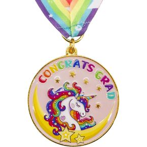 Graduventpro رياض الأطفال ميدالية التخرج في مرحلة ما قبل المدرسة مع Rainbow Neck Ribbon ، طلاب الأطفال يمنحون ميدالية حزب يونيكورن هدية الدراسات العليا 2 بوصة