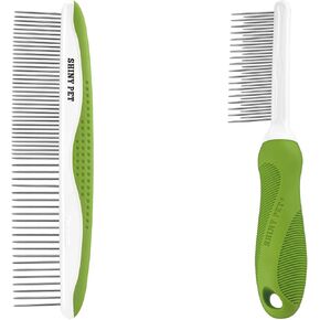 Pet Grooming Tool Bundle Set: Dog & Cat Comb [Tool #8] + Detangling Pet Comb [Tool #7]