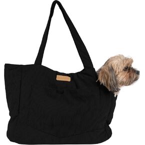 Corduroy Dog Carrier - حيوان أليف لينة من القطن خفيفة الوزن مع مقطع تسخير السلامة - حاملة سفر تنفس للكلاب الصغيرة والجرو (الأخضر)
