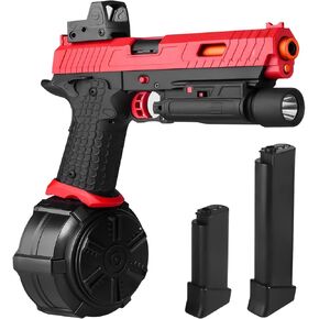 ألعاب Gel Electric New X5 ، وتشمل الكامل التلقائي splat-blaster الأسطوانة والنظارات لألعاب الفريق الخارجية ، وإصدار ترقية X2 للأعمار 14+، الأحمر