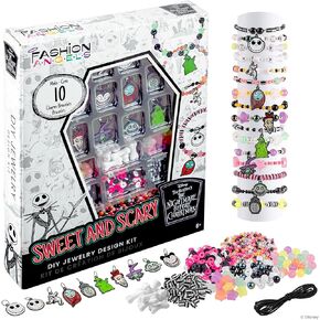 Fashion Angels Disney Tim Burton's The Nightmare قبل Christmas Sweet & Scary Jewelry Kit ، تشمل أكثر من 800 حبات ، مجموعة مجوهرات DIY العصرية لـ Tweens & Teens