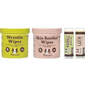 شركة Natural Dog Company Palm Palm Plupes وعصي السفر ، مناديل Hypoallergenic ، تنظيف وإزالة العرق للكلاب ، مصنوعة في الولايات المتحدة الأمريكية