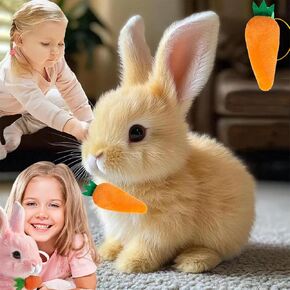 Bunny Pal - عيد الفصح لعبة أرنب واقعية ， Toy Bunny Pal Toy ， الحياة مثل الأرنب الآلي ， الأرنب الواقعي البني النمطي ， القفز ، الوخز ، وتهتز الأذنين المنبعثة ، وألعاب الأرنب المتحركة ، هدية عيد الفصح للأطفال （بني）