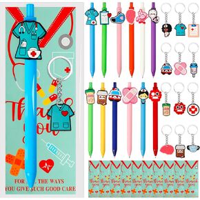 36 PCS Nurse Pens Set Fanses Day Gifts 2025 ملحقات ممرضة مضحكة للعمل CNA RN مساعد طالب التمريض الأساسي